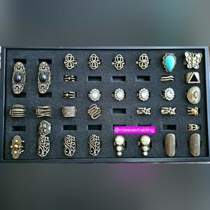 Elegant Brass Natural Color 34 Pcs Ring Set